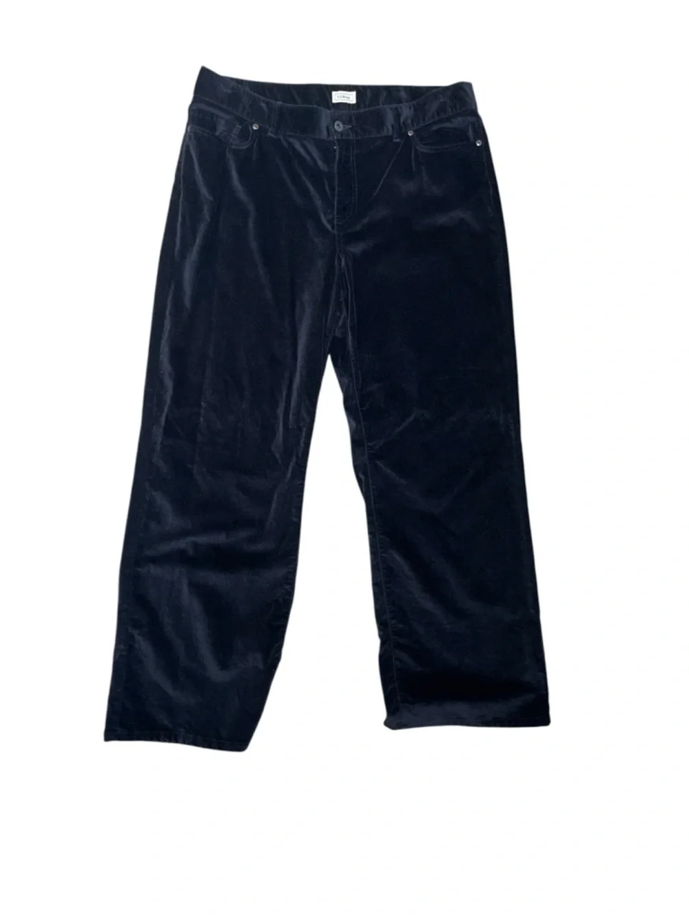 L.L.Bean Navy‎ Velvet Straight Leg Pants Women’s Size 18 Reg